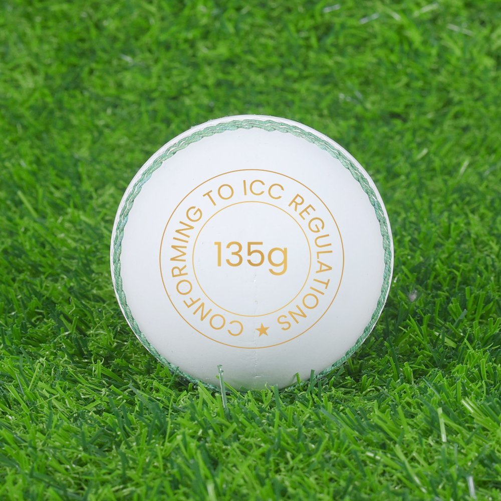 White Cricket Leather Ball - Image 3