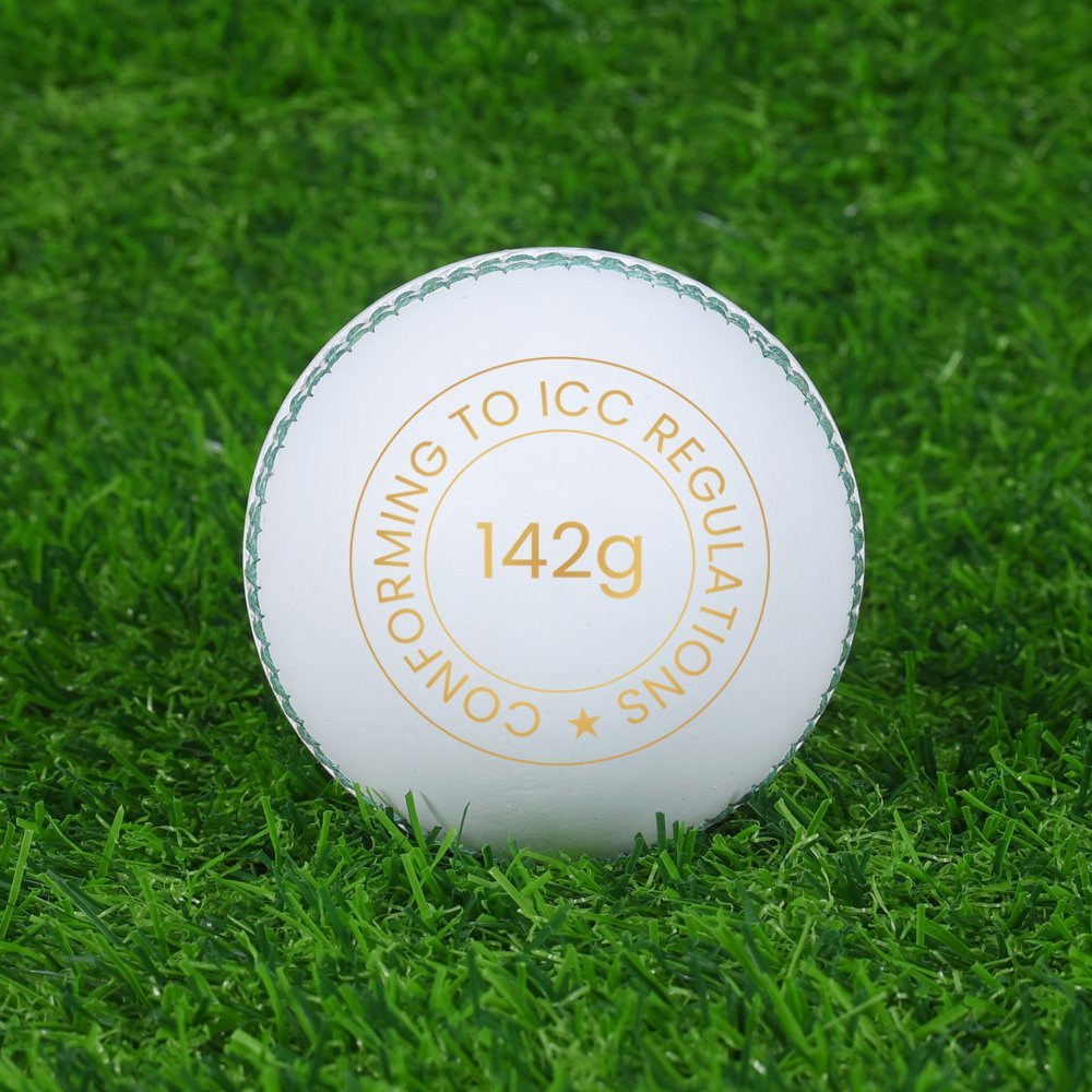 White Cricket Leather Ball - Image 3