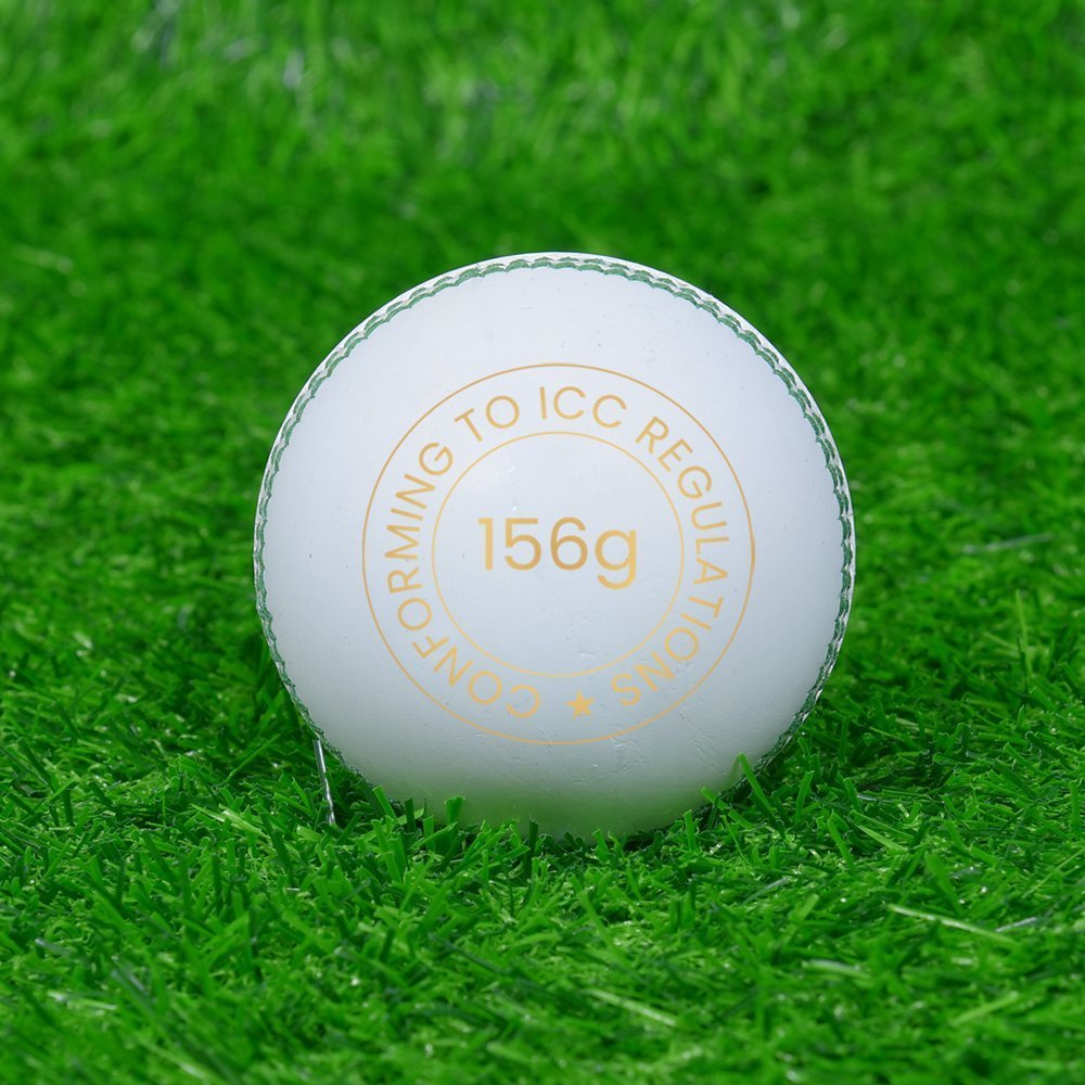 White Cricket Leather Ball - Image 3