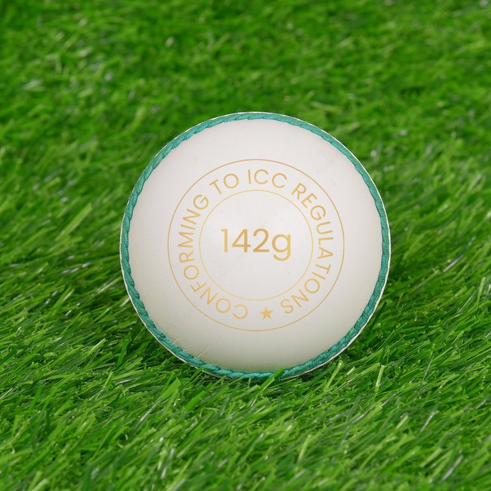 White Cricket Leather Ball - Image 3